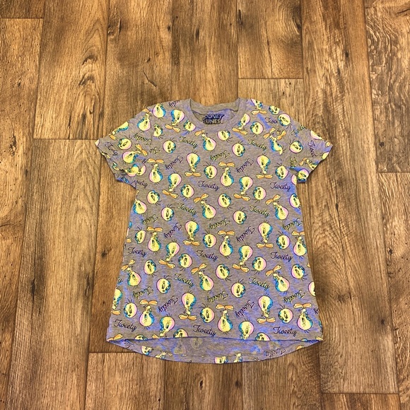 T-shirt TWEETY Junior Taille L Looney Tunes Neuf Avec étiquettes - Marron